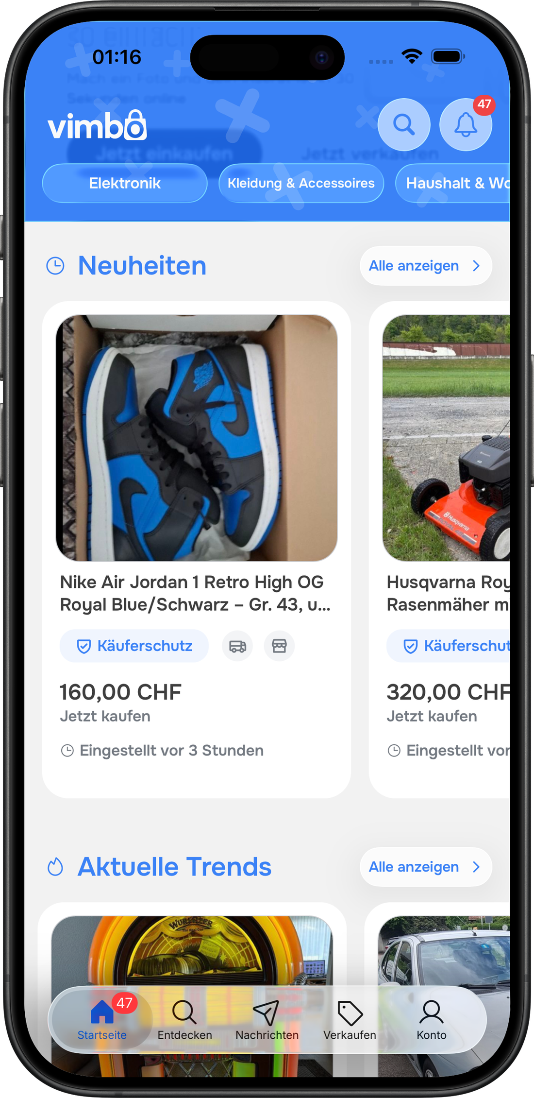 Vimbo Cars app preview